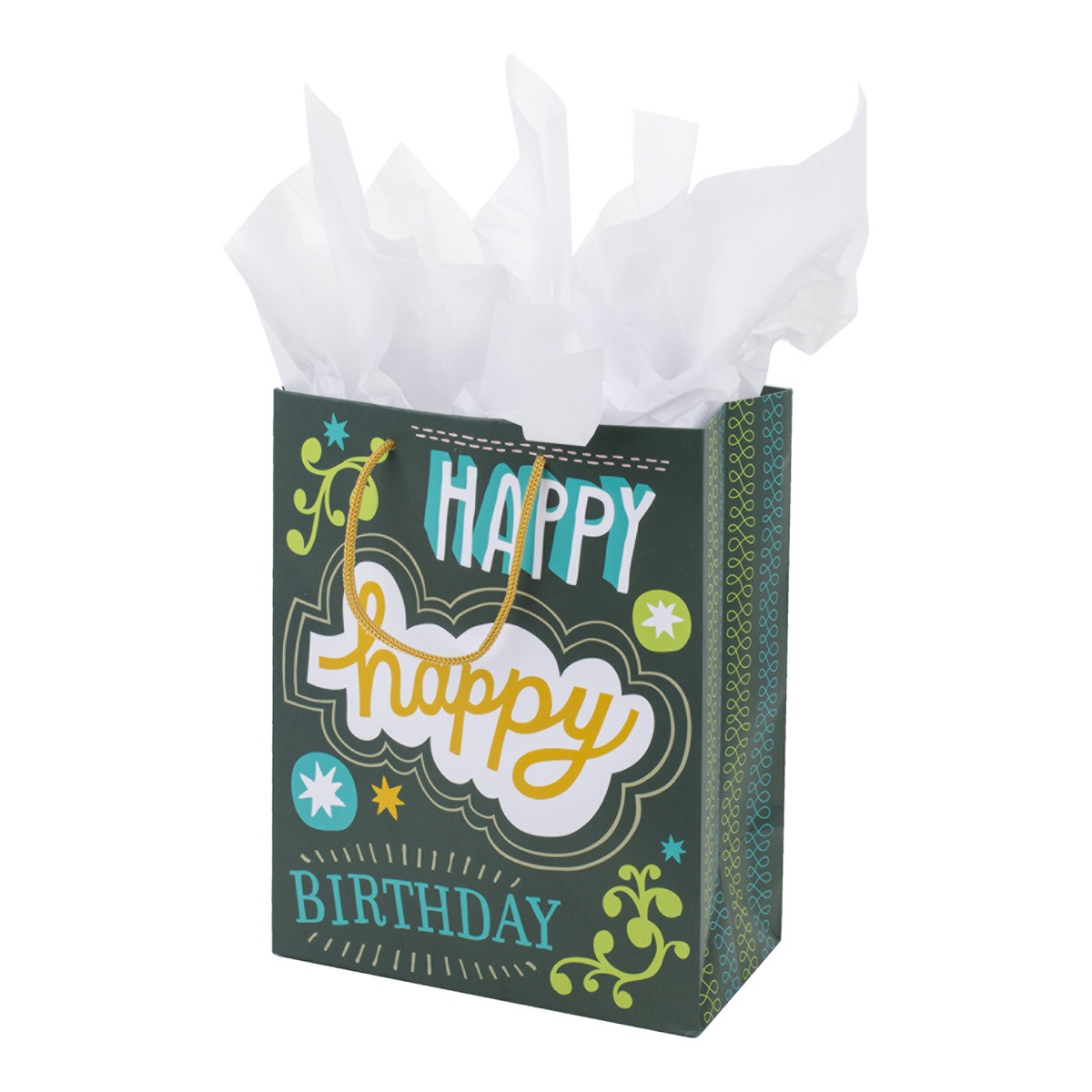 slide 1 of 1, Hallmark Medium Birthday Gift Bag with Tissue Paper, 1 ct