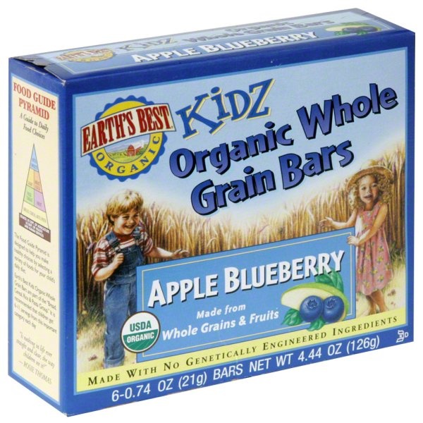 slide 1 of 1, Earth's Best Bars Whole Grain Apple Bluberry Og, 4.4 oz