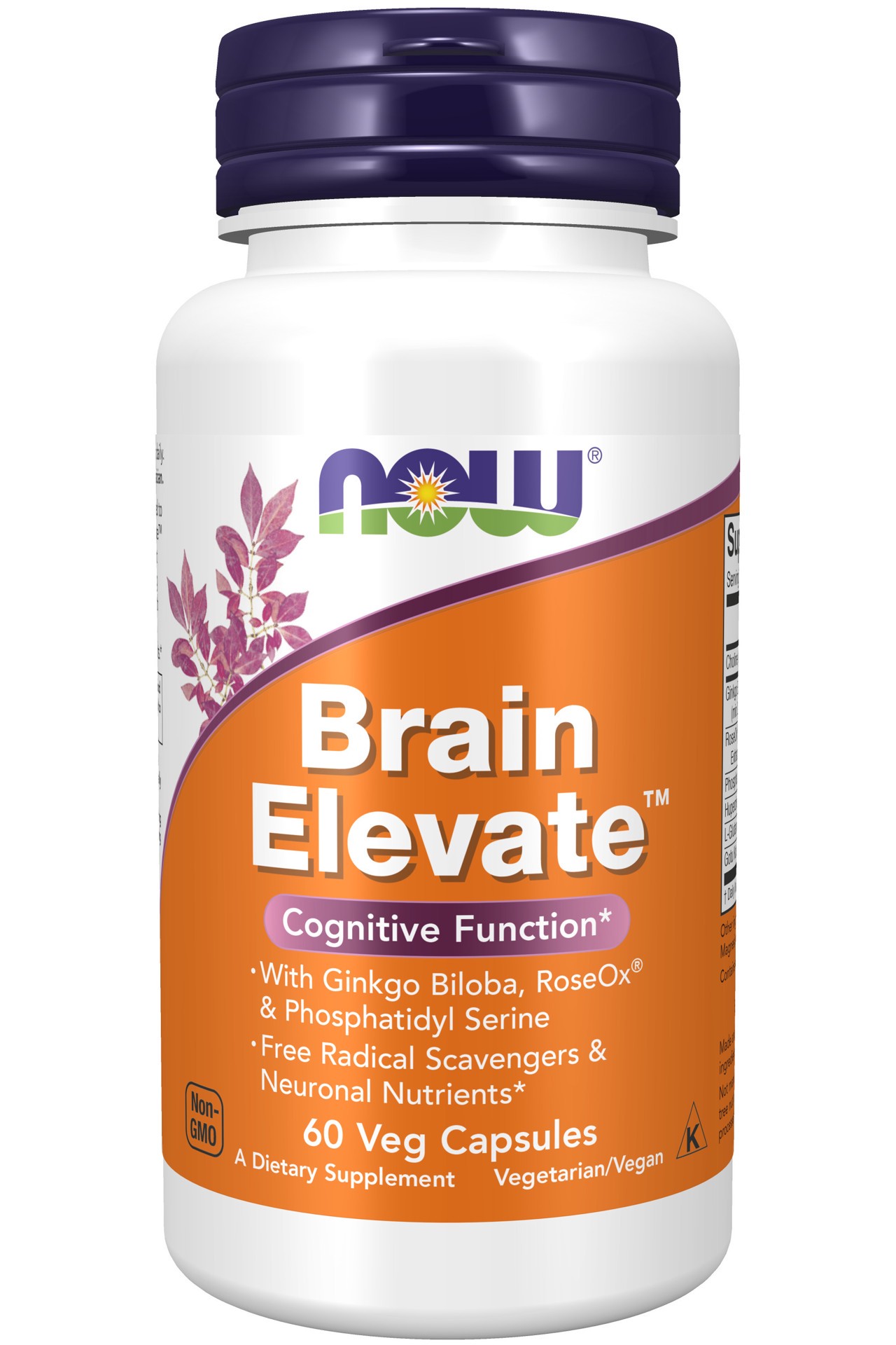 slide 1 of 2, NOW Brain Elevate™ - 60 Veg Capsules, 60 ct