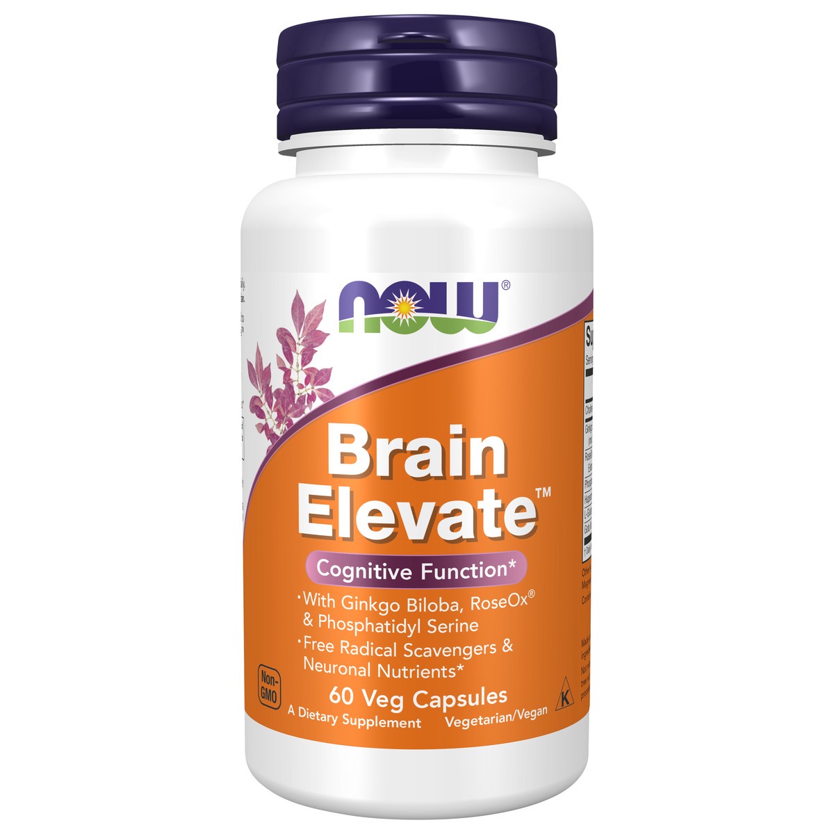 slide 1 of 2, NOW Brain Elevate™ - 60 Veg Capsules, 60 ct