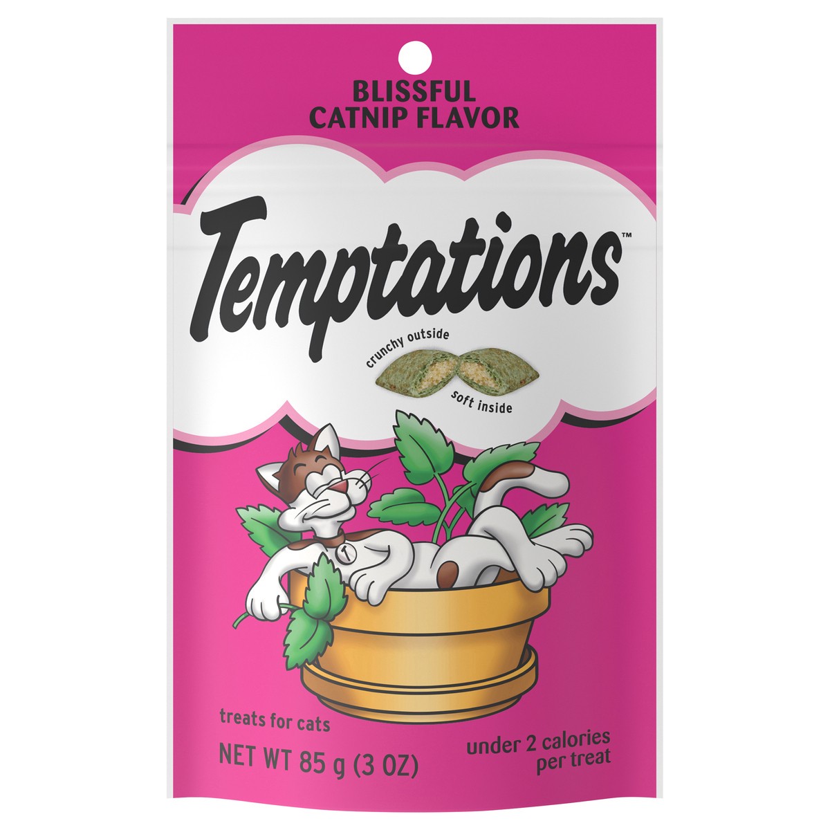 slide 1 of 9, Temptations™ Blissful Catnip Flavor Cat Treats 3 oz. Pouch, 3 oz