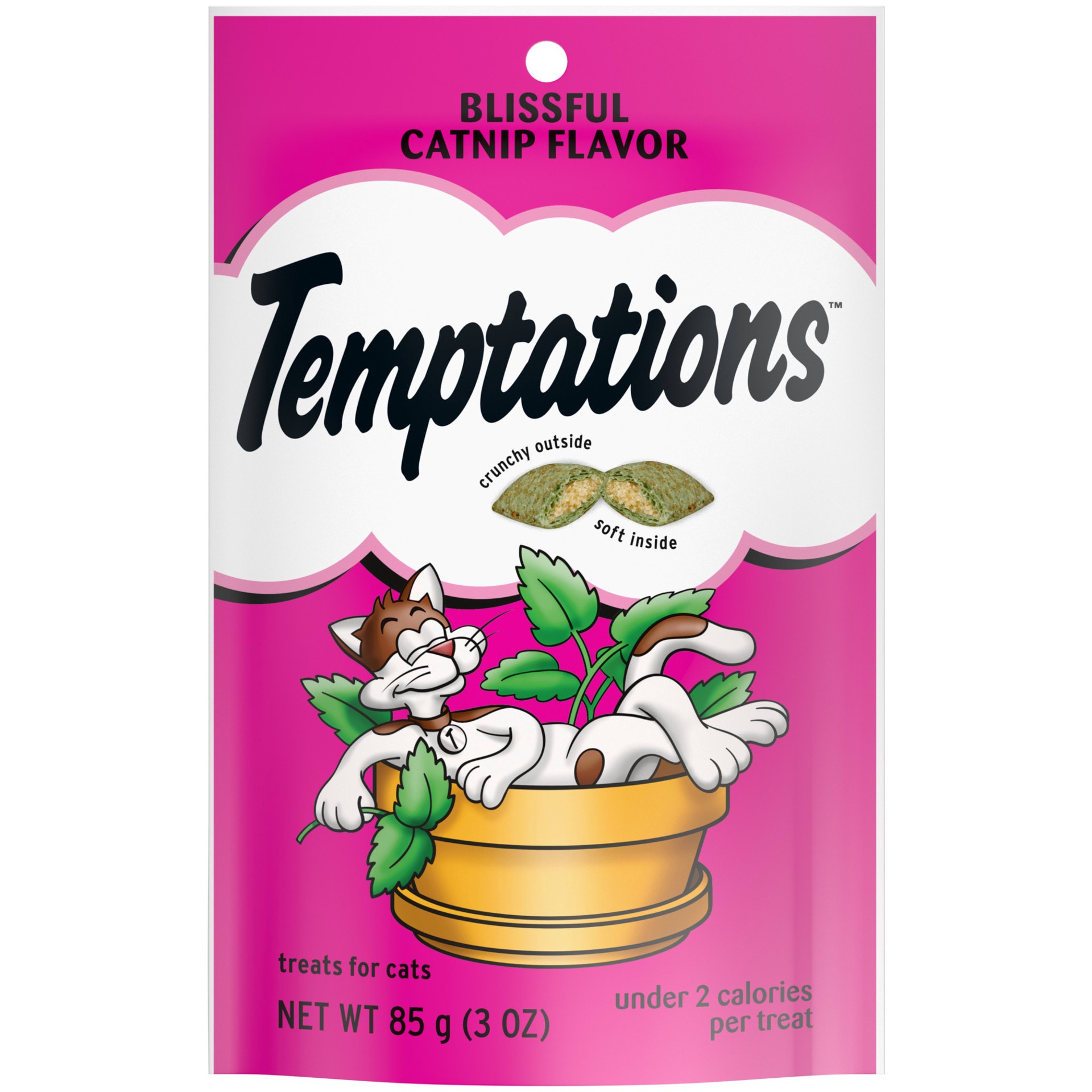 slide 1 of 9, Temptations™ Blissful Catnip Flavor Cat Treats 3 oz. Pouch, 3 oz