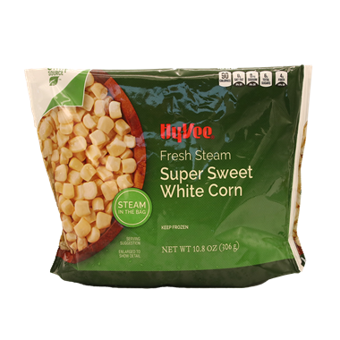 slide 1 of 1, Hy-Vee Fresh Steam Super Sweet White Corn, 10.8 oz
