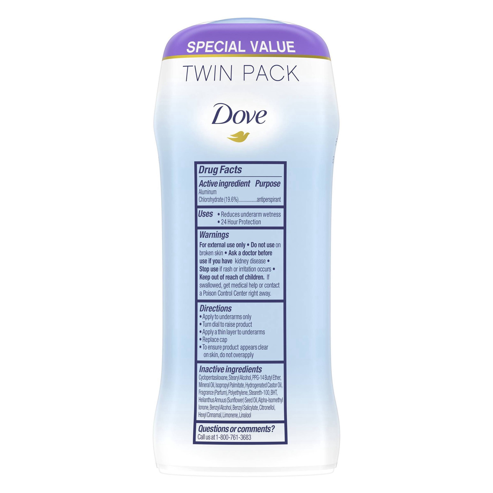 slide 9 of 9, Dove Invisible Solid Antiperspirant Deodorant Stick Fresh,, 2.6 oz, 2 Count , 2.6 oz