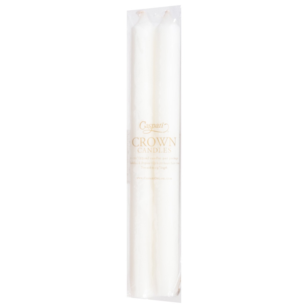 slide 2 of 9, Caspari 10 Inch White Crown Candles 2 ea, 2 ct
