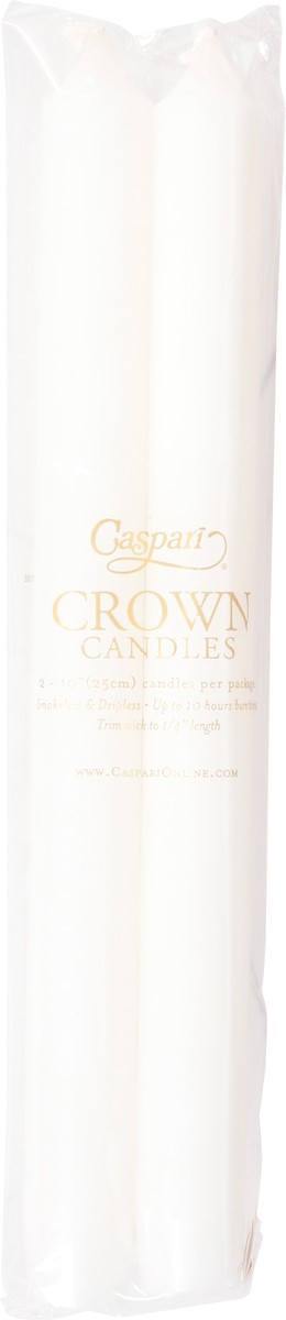 slide 9 of 9, Caspari 10 Inch White Crown Candles 2 ea, 2 ct