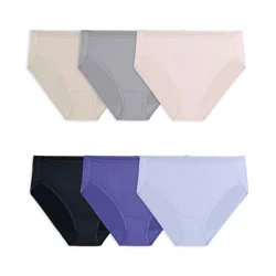 Fruit of the Loom Fol 6pk Microfiber Hi-Cut Panty 6dmfct1 Ast 6