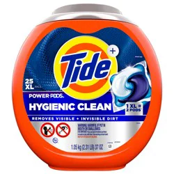 Tide Hygienic Clean Power PODS Laundry Detergent Pacs, Original Scent, 25 Count, Removes Visible and Invisible Dirt