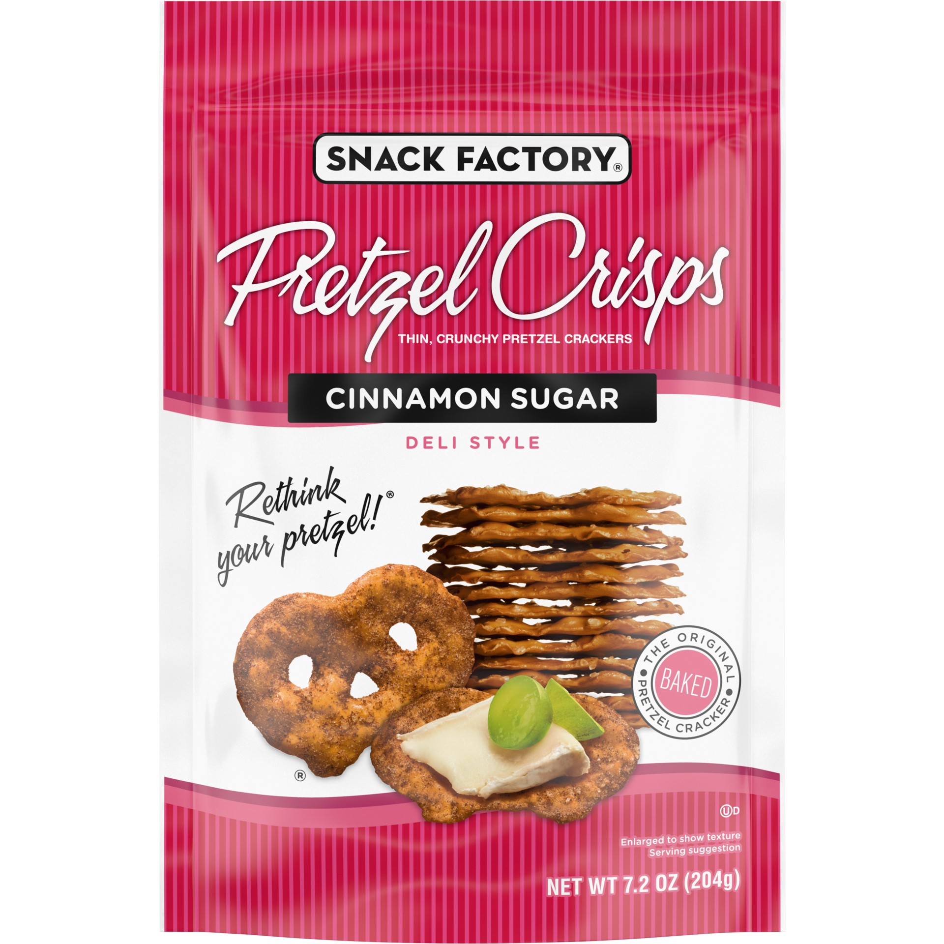 slide 1 of 5, Snack Factory Pretzel Crisps, Cinnamon Sugar, 7.2 Oz, 7.2 oz