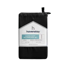 Havenstay Pillowcases, Standard, Black