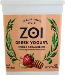 Zoi Traditional Style Greek Honey Strawberry Yogurt 32 oz