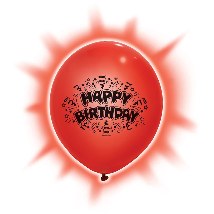 slide 3 of 3, illooms LED Light Up Happy Birthday Balloon, 5 ct
