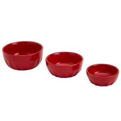 Tabletops Unlimited Mason Craft And More Stoneware Cafe Tidbit Bowl Set - Red