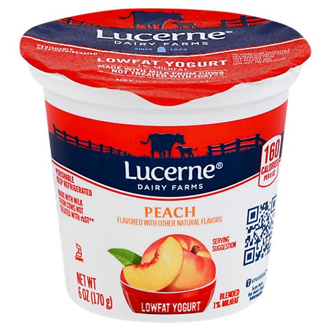 slide 1 of 1, Lucerne Yogurt Lowfat Peach Flavored, 6 oz