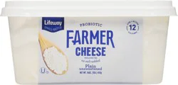Lifeway Cheese, Farmer, Plain Unsweetened, Probiotic