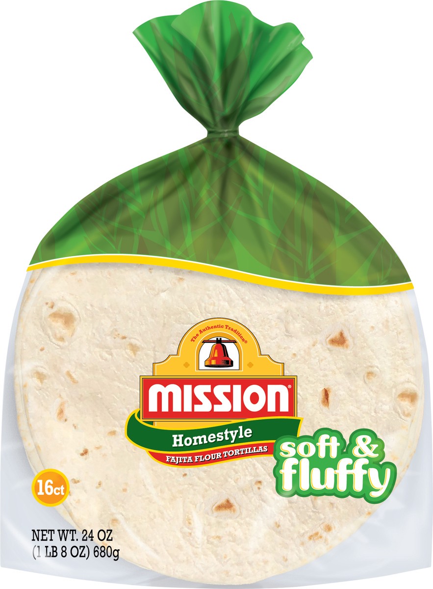 slide 2 of 6, Mission Fajita Homestyle Flour Tortillas 16.0 ea, 16 ct