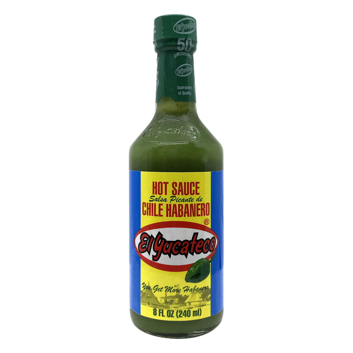 slide 1 of 1, El Yucateco Green Habanero Hot Sauce, 8 oz