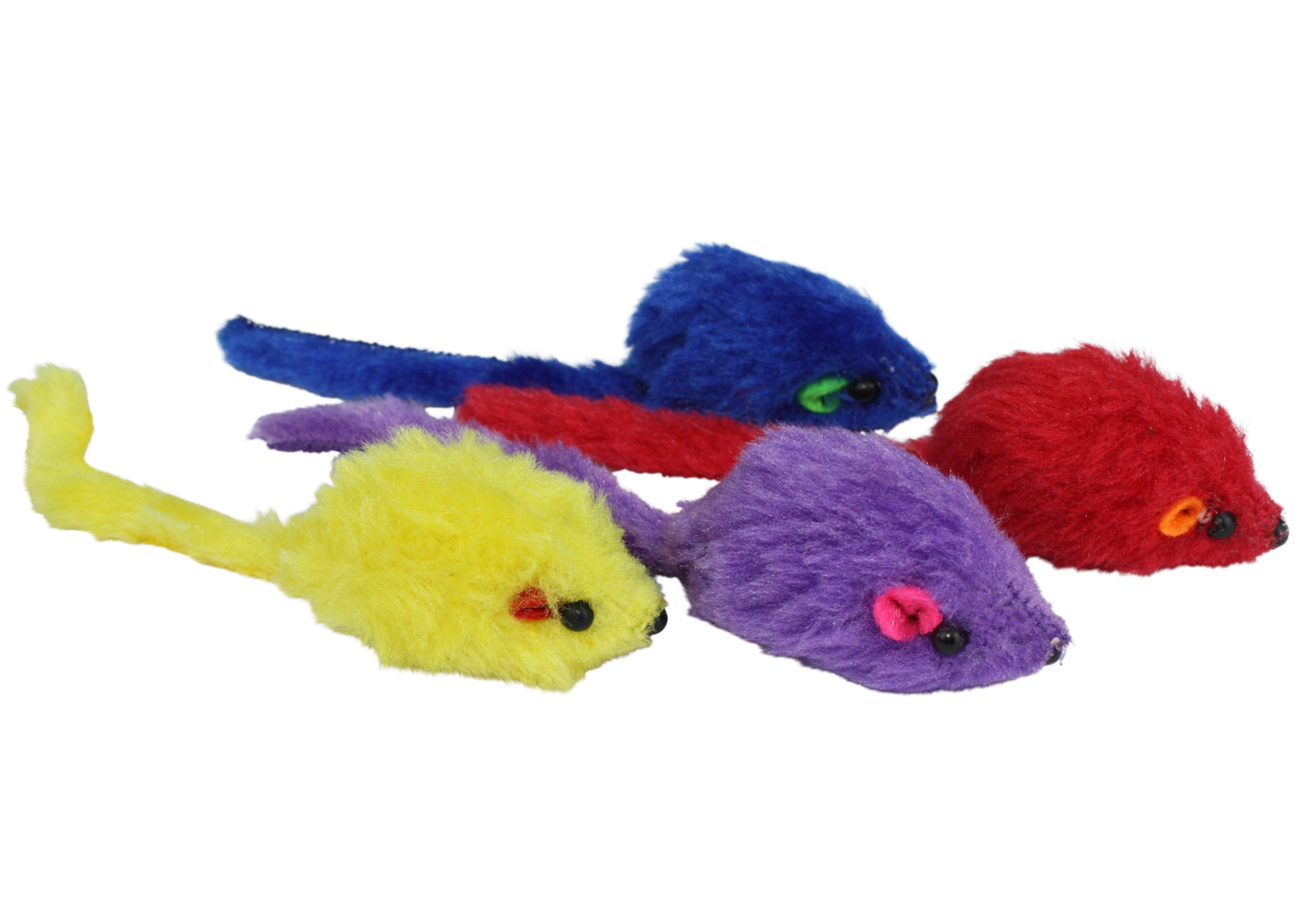 slide 1 of 1, MultiPet Multicolored Mice Cat Toy, 4 ct