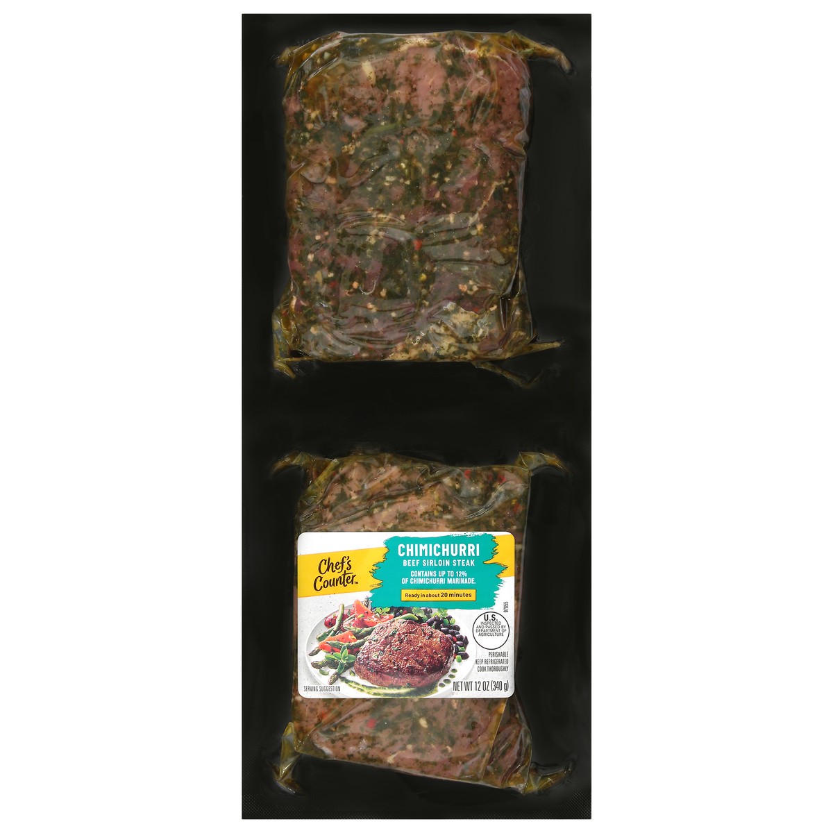 slide 3 of 4, Chefs Counter Sirloin Steak Chimichurri 12 Oz - 12 OZ, 12 oz