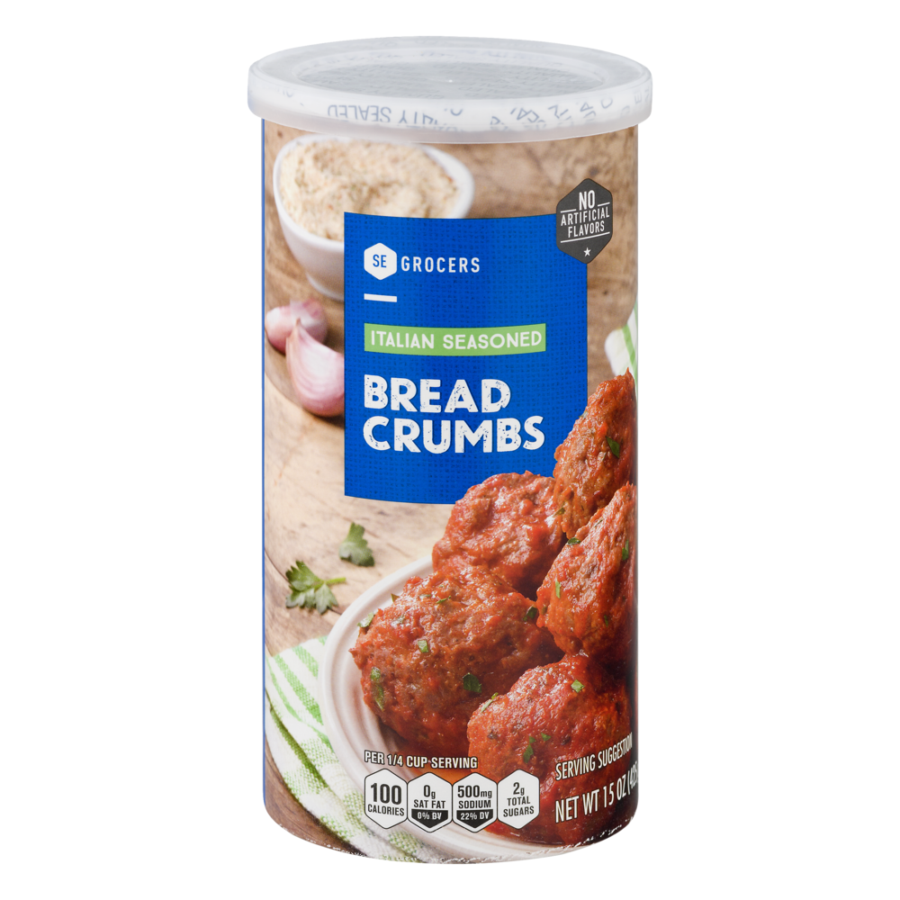 slide 1 of 1, SE Grocers Bread Crumbs Italian Seasoned, 15 oz