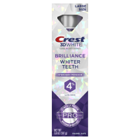 slide 23 of 25, Crest 3D White Brilliance Pro Ultra White Teeth Whitening Toothpaste, 3.8 oz, Anticavity Fluoride Toothpaste, 4% Hydrogen Peroxide, Active Whitening Protection, 3.8 oz