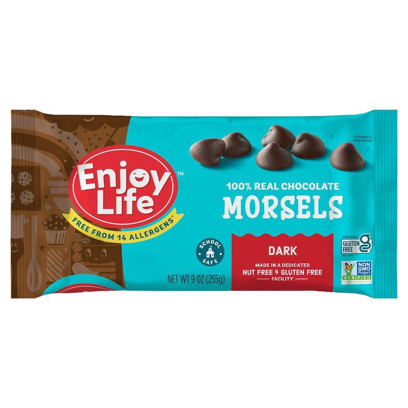 slide 1 of 9, Enjoy Life Baking Chocolate Dark Chocolate Morsels, 9 oz Bag, 9 oz