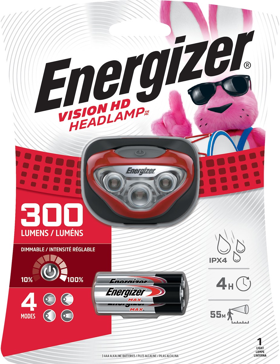 slide 1 of 4, Energizer Vision HD 300 Lumens Headlamp 1 ea, 1 ct