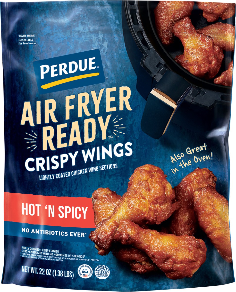 slide 3 of 6, PERDUE AIR FRYER READY™ Hot 'N Spicy Crispy Chicken Wings, 22 oz., 22 oz