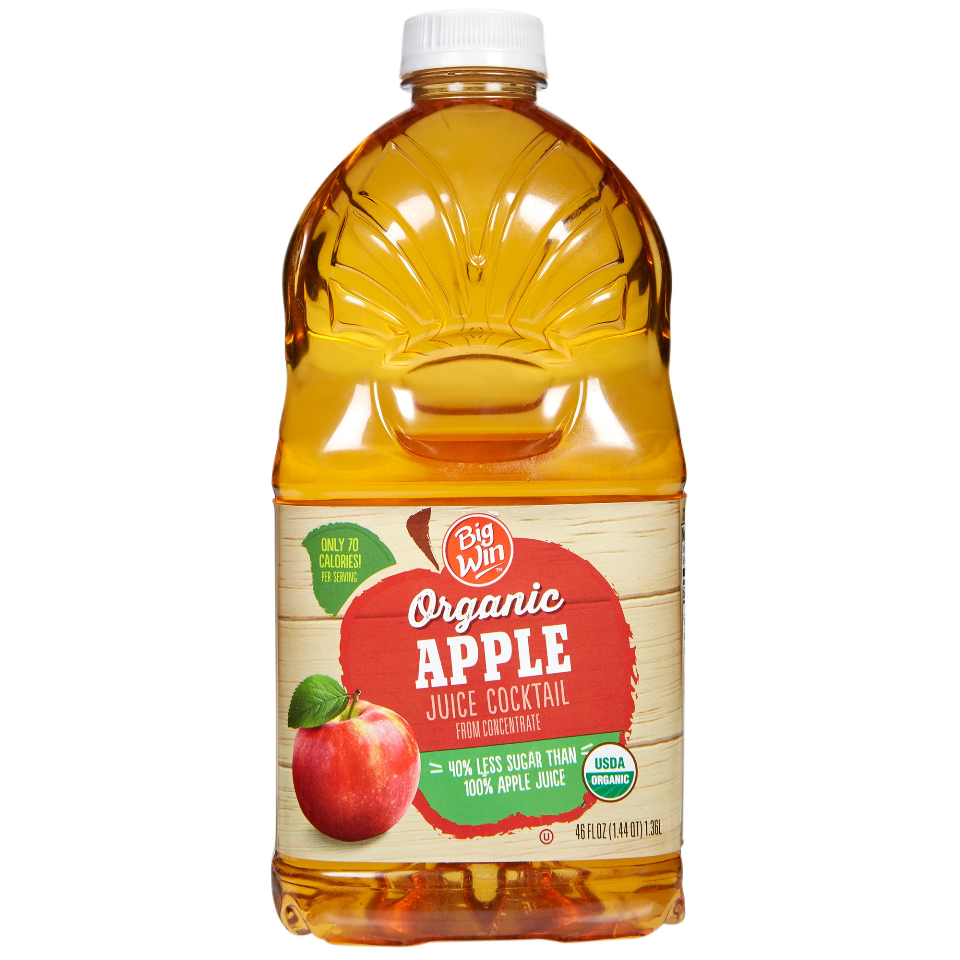 slide 1 of 1, Big Win Organic Apple Juice Cocktail, 46 oz
