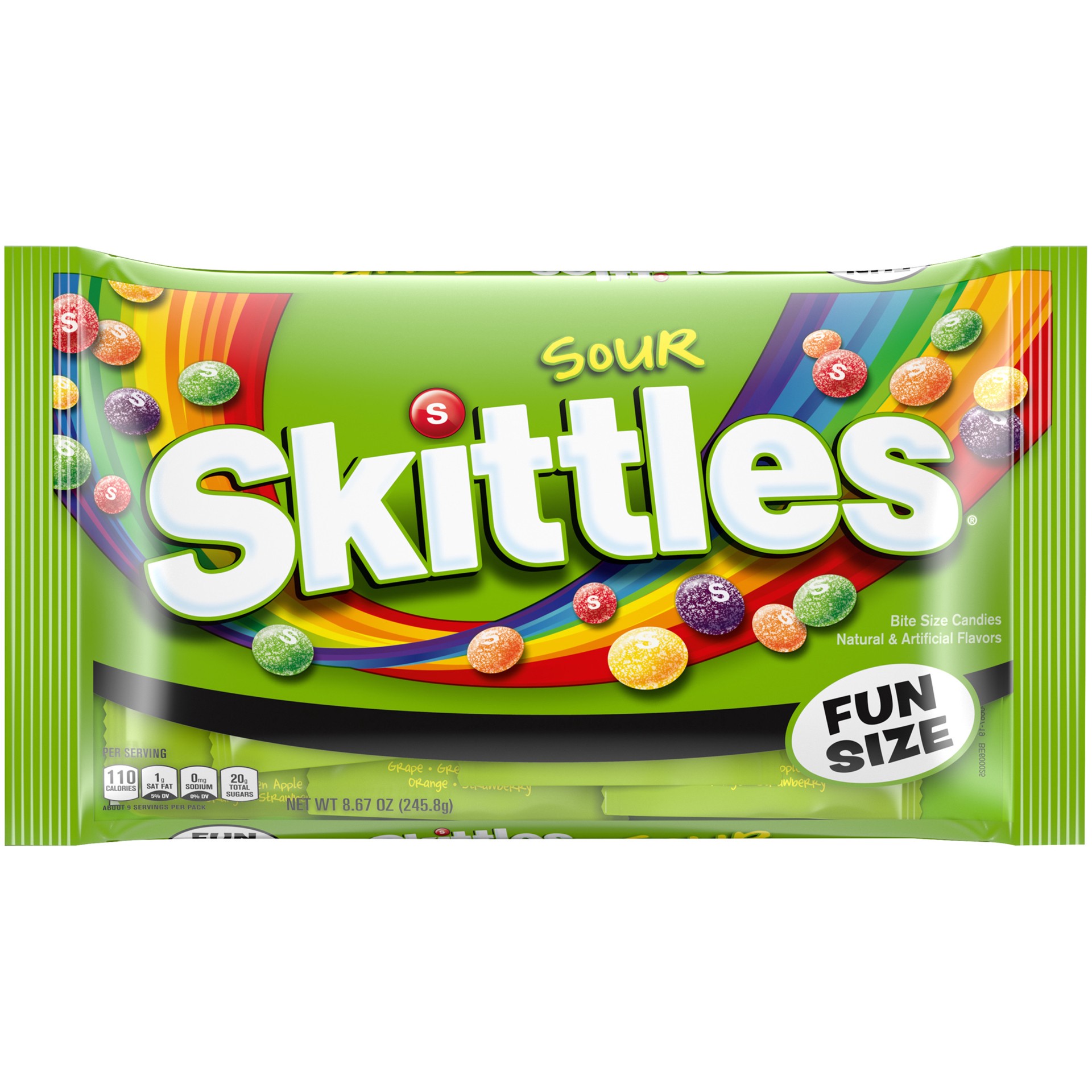 slide 1 of 5, Skittles Sour Fun Size Candy Bag, 8.67 ounce, 8.67 oz