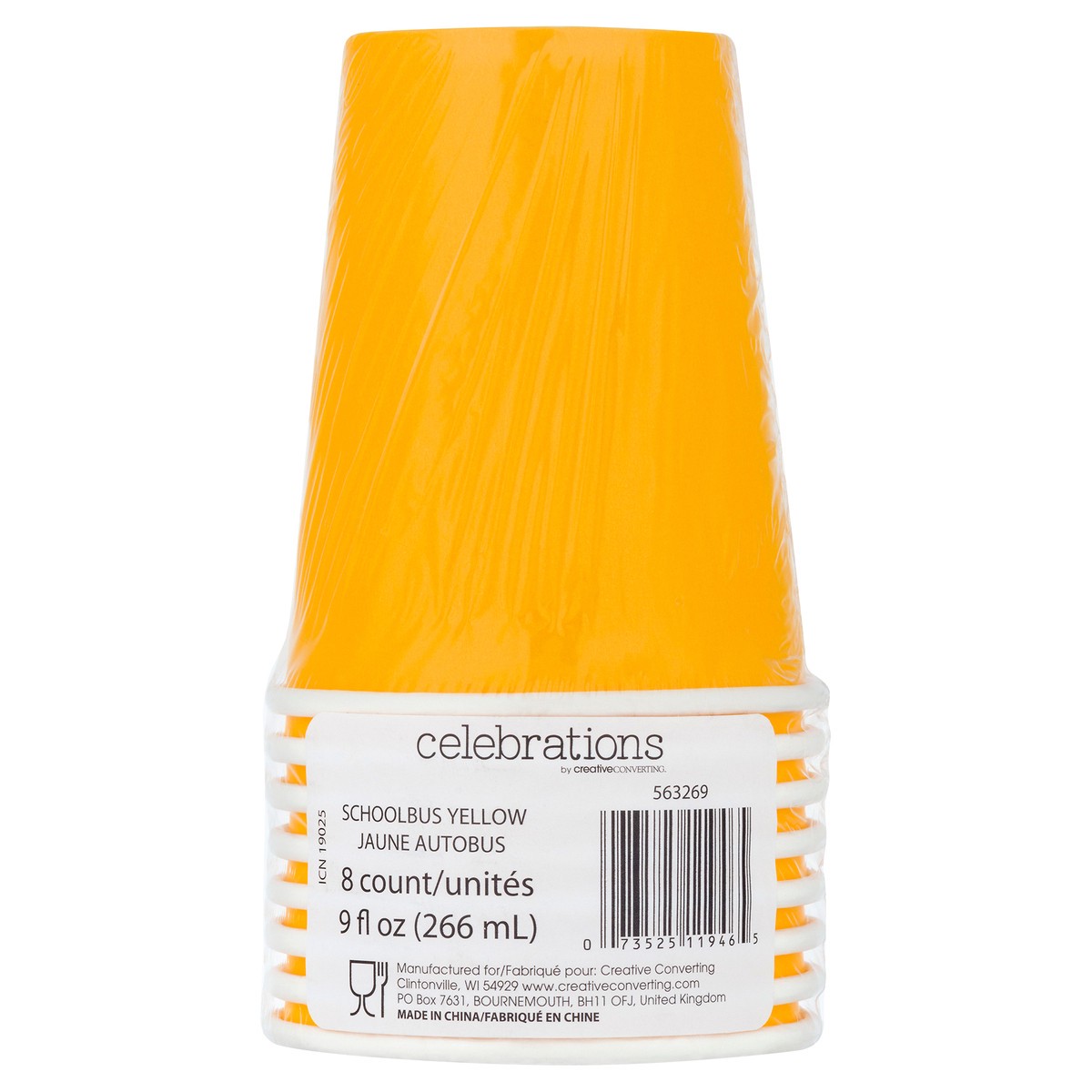 slide 2 of 11, Celebrations 9 Ounce Schoolbus Yellow Cups 8 ea, 8 ct