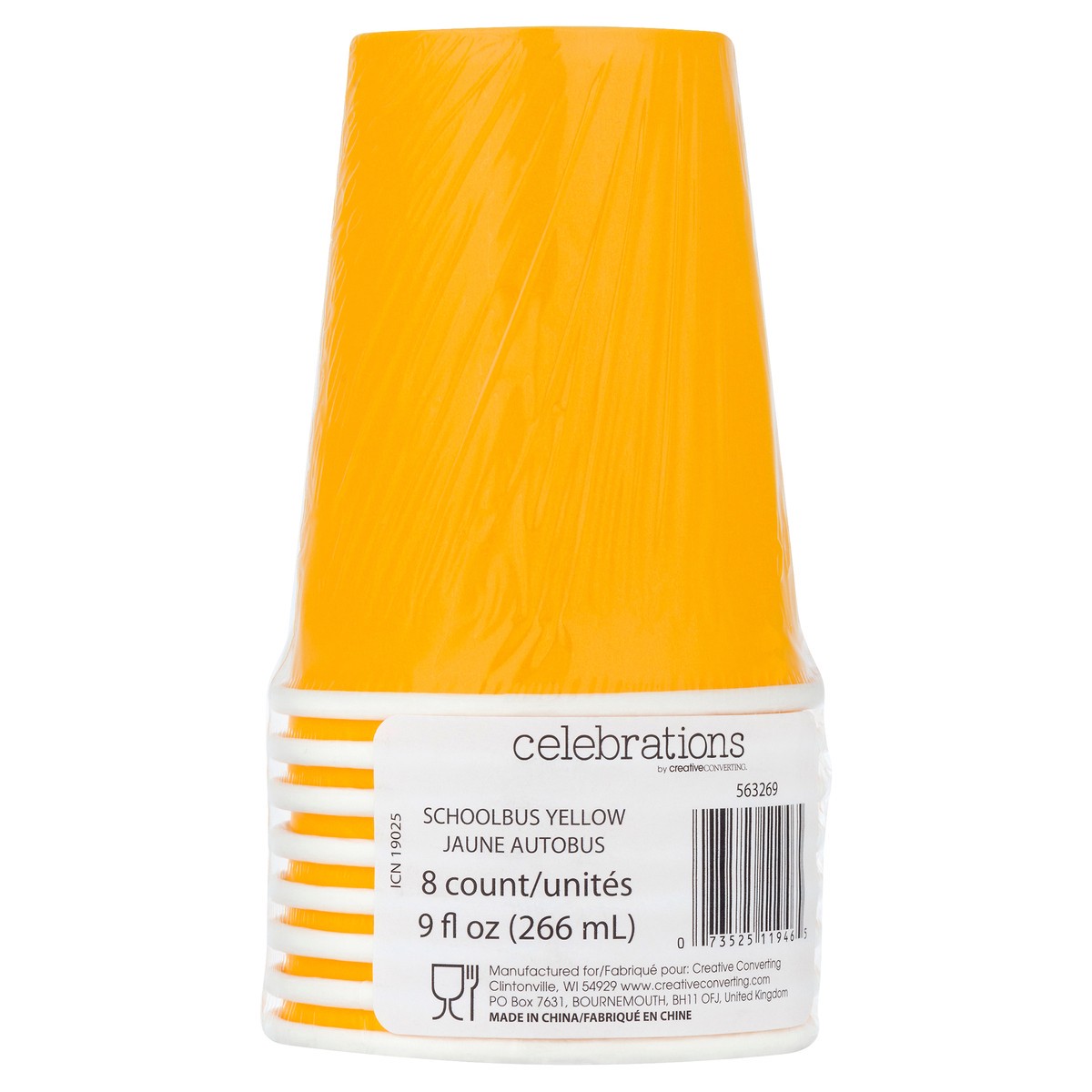 slide 7 of 11, Celebrations 9 Ounce Schoolbus Yellow Cups 8 ea, 8 ct