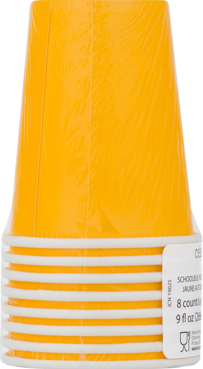 slide 5 of 11, Celebrations 9 Ounce Schoolbus Yellow Cups 8 ea, 8 ct