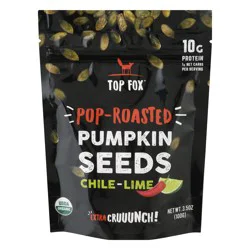 Top Fox Pop Roasted Chile Lime Pumpkin Seeds 3.5 oz