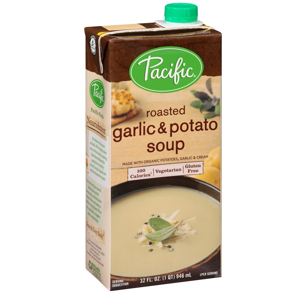 slide 7 of 7, Pacific Roasted Garlic & Potato Soup, 32 fl oz