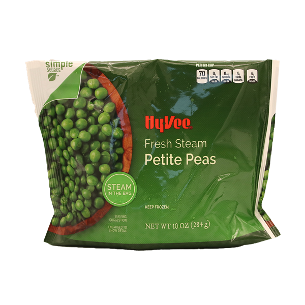 slide 1 of 1, Hy-Vee Fresh Steam Petite Peas, 10 oz