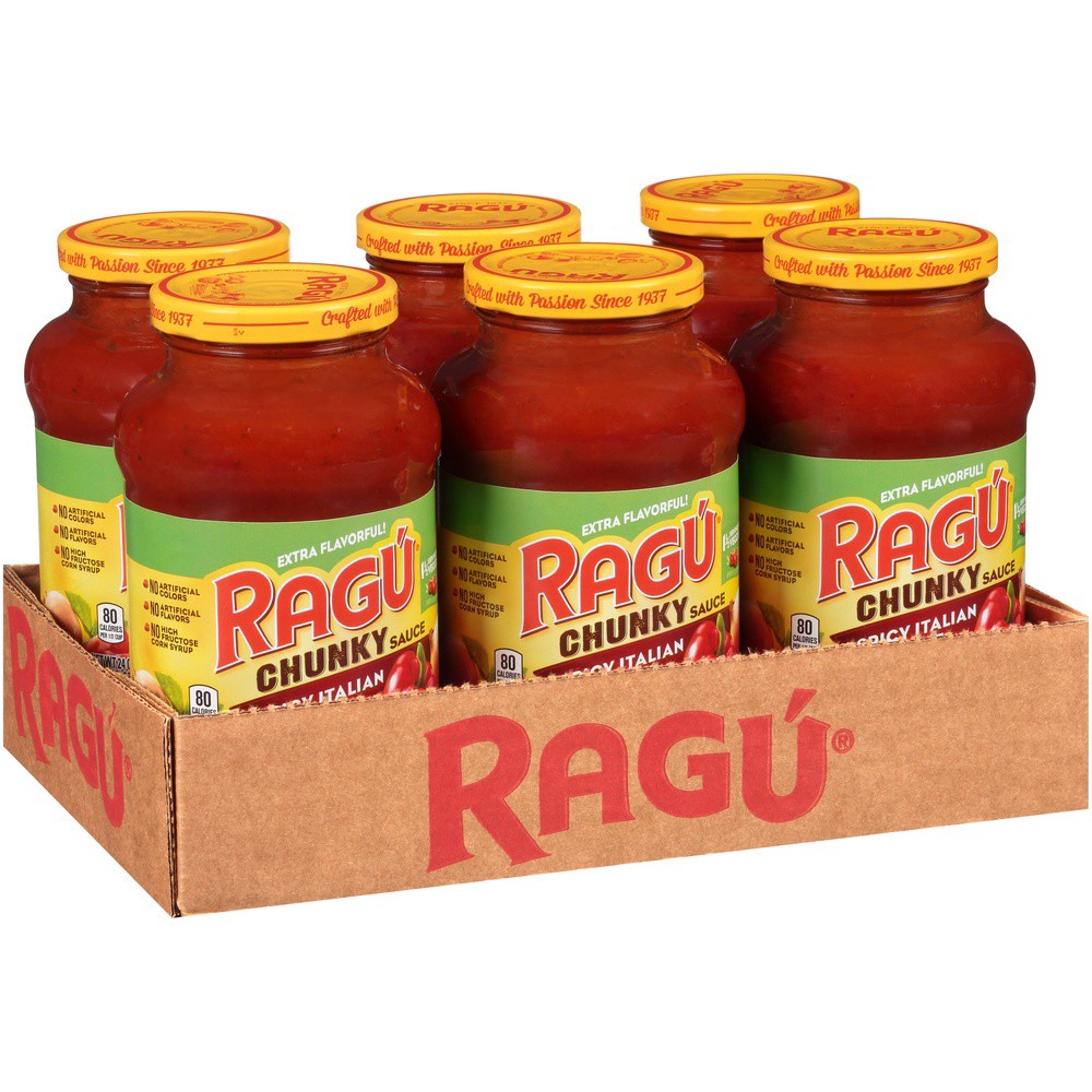 slide 2 of 7, Ragu Spicy Italian Style Sauce, 24 oz