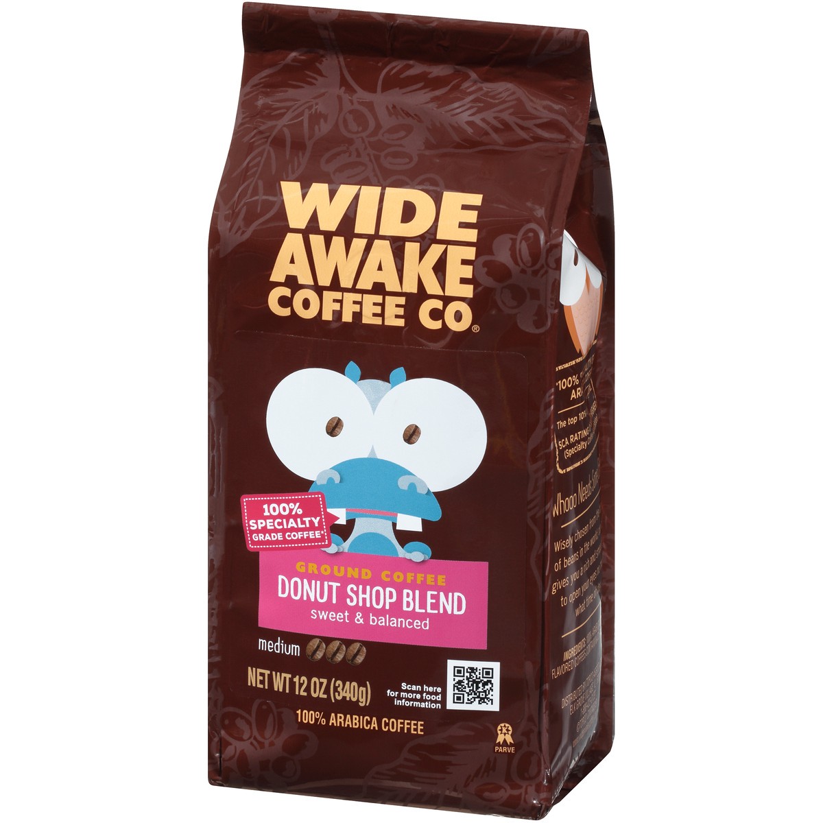 slide 8 of 9, Wide Awake Coffee Co. Medium Roast Donut Shop Blend 100% Arabica Ground Coffee - 12 oz, 12 oz