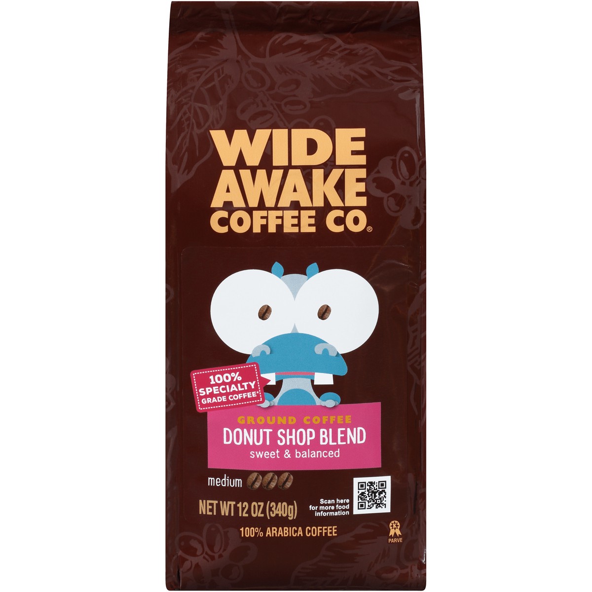 slide 1 of 9, Wide Awake Coffee Co. Medium Roast Donut Shop Blend 100% Arabica Ground Coffee - 12 oz, 12 oz