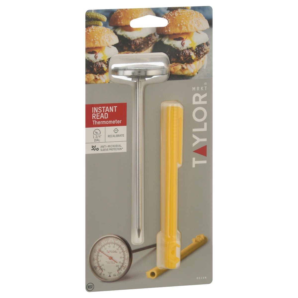 slide 9 of 9, Taylor Instant-Read Yellow Thermometer With Cover, 1 ct