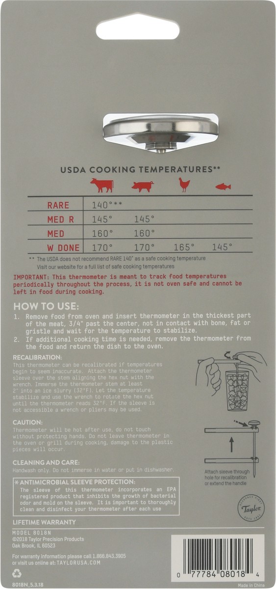 slide 8 of 9, Taylor Instant-Read Yellow Thermometer With Cover, 1 ct