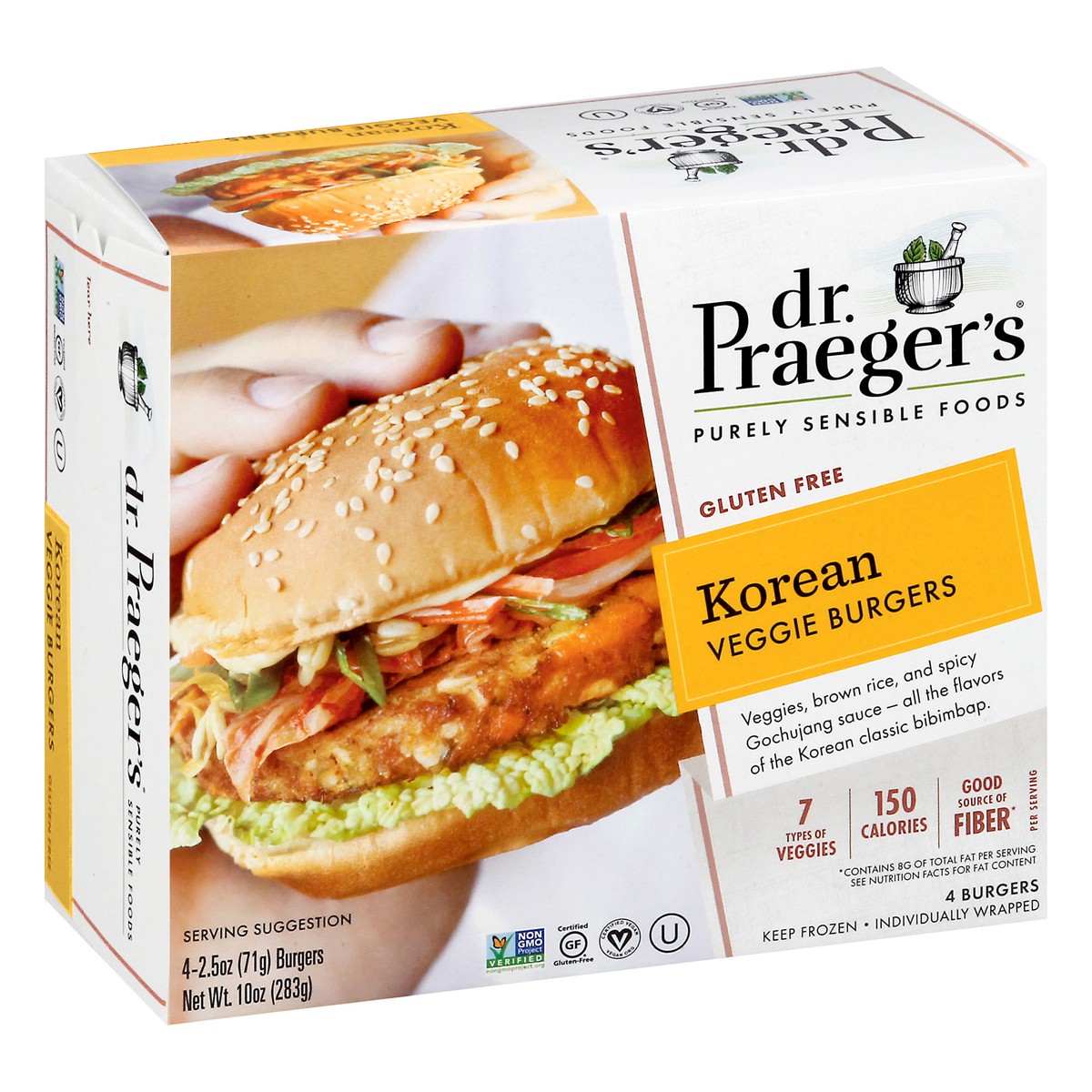 slide 2 of 12, Dr. Praeger's Korean Veggie Burgers, 10 oz