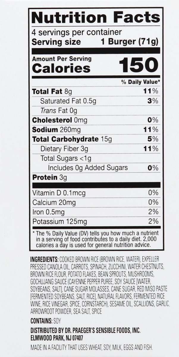 slide 7 of 12, Dr. Praeger's Korean Veggie Burgers, 10 oz