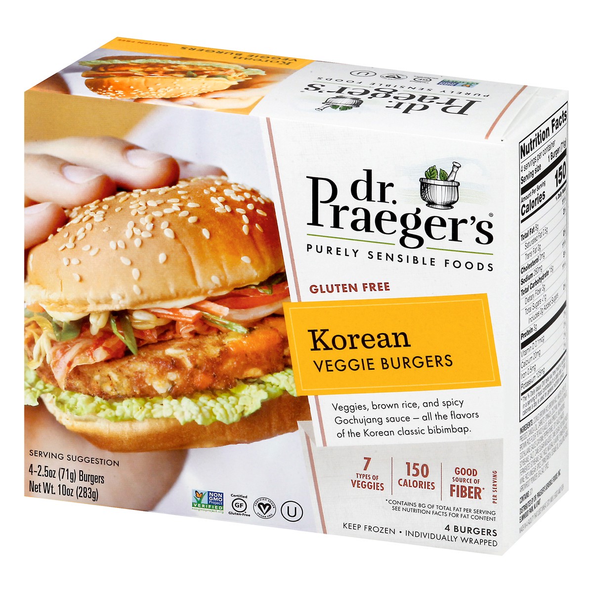 slide 8 of 12, Dr. Praeger's Korean Veggie Burgers, 10 oz