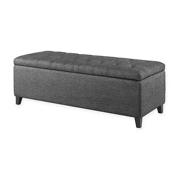 slide 1 of 4, Madison Park Shandra Storage Bench - Charcoal, 1 ct