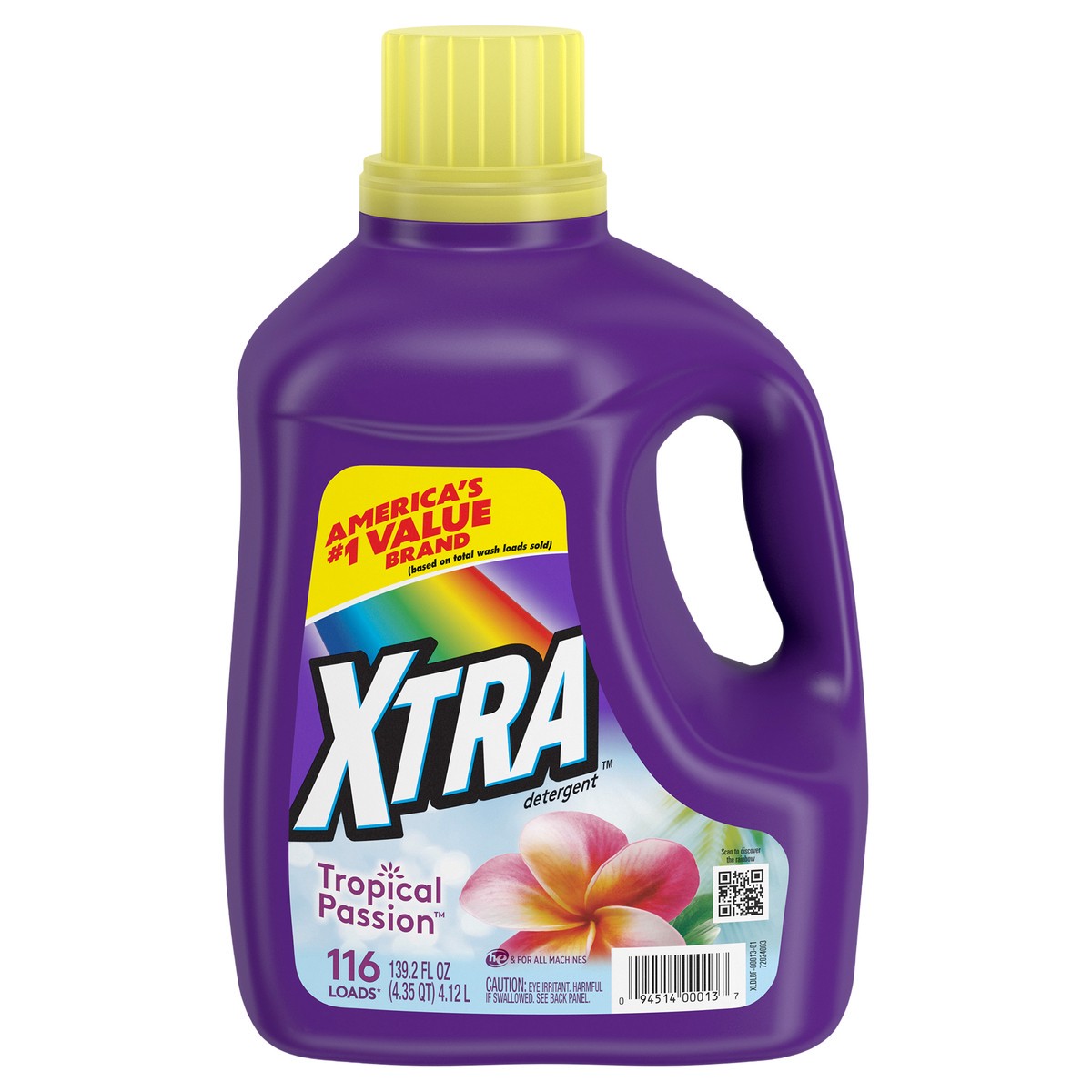 slide 1 of 1, XTRA Tropical Passion, 116 Loads Liquid Laundry Detergent, 139.2 Fl oz, 139.20 fl oz