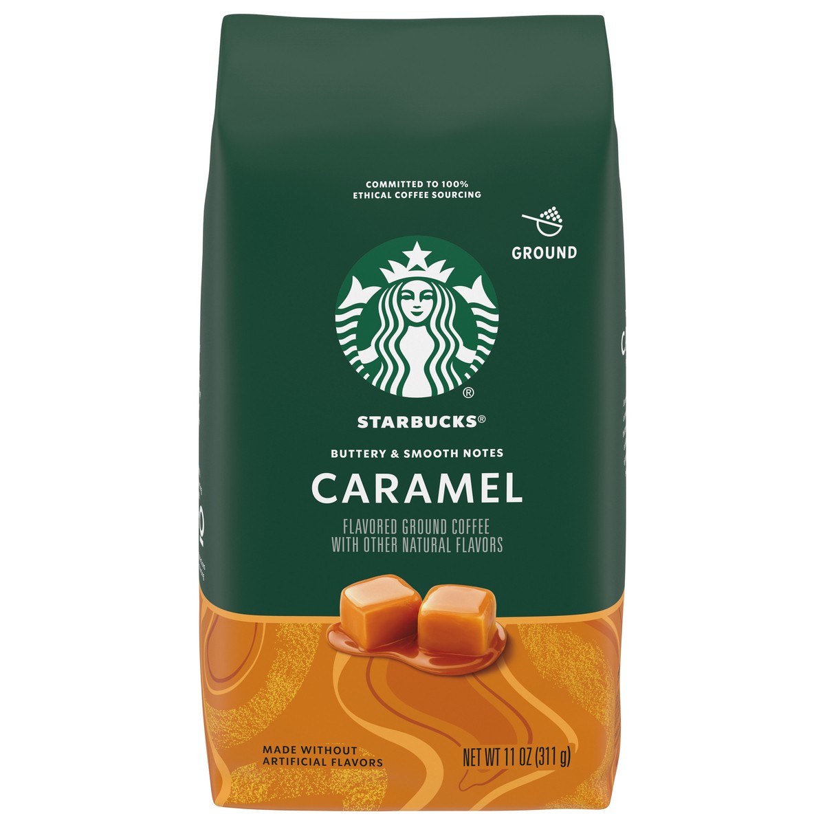 slide 1 of 5, Starbucks Ground Caramel Flavored Coffee 11 oz, 11 oz