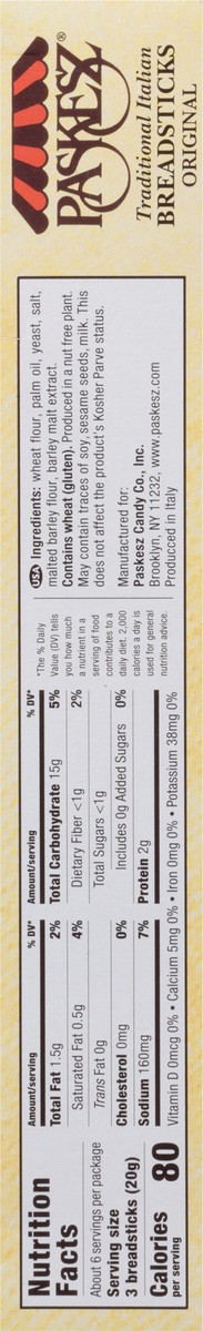 slide 12 of 13, Paskesz Original Breadsticks, 4.41 oz