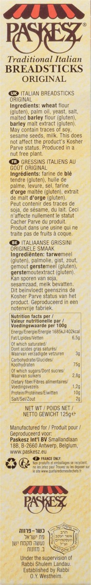 slide 13 of 13, Paskesz Original Breadsticks, 4.41 oz