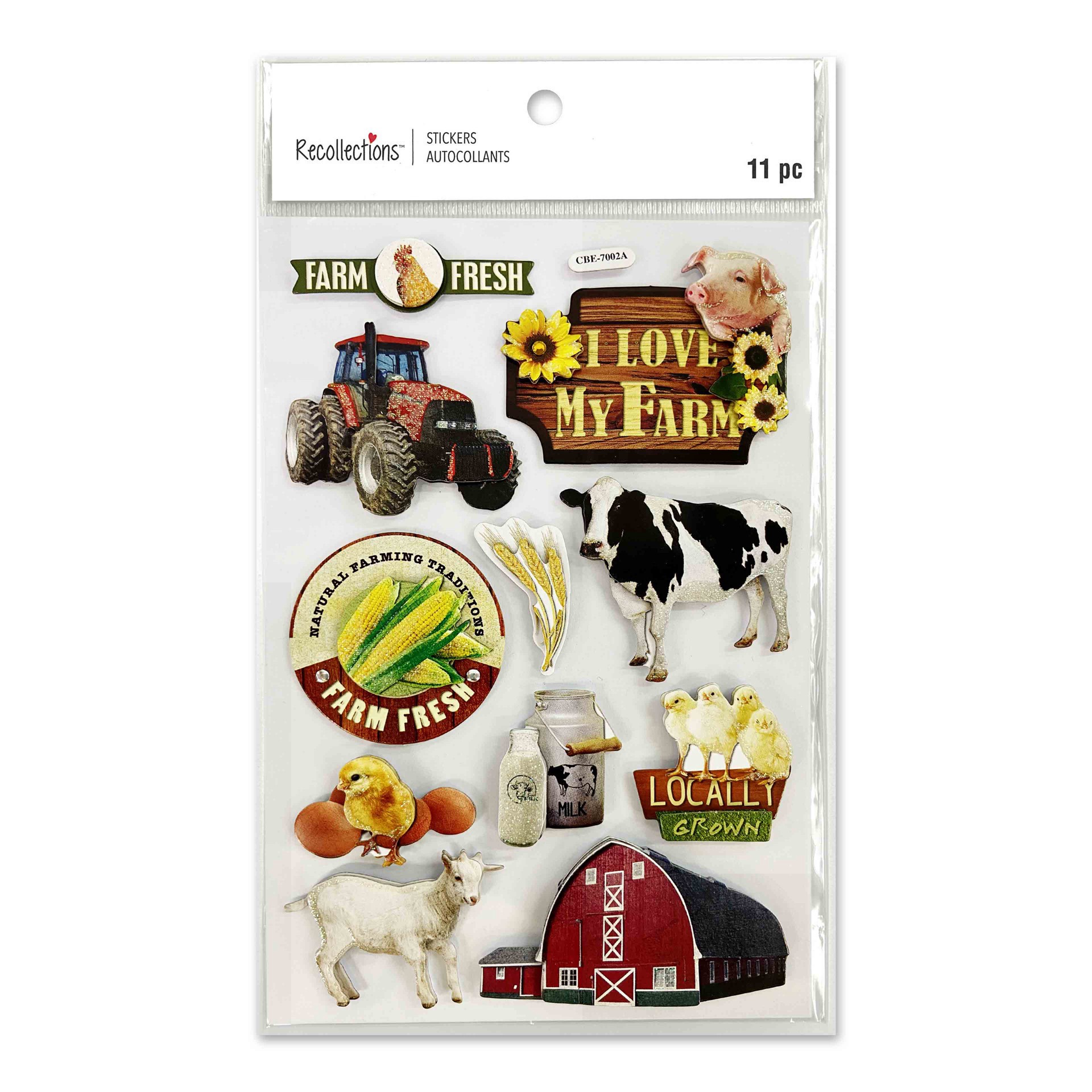slide 2 of 3, I Love My Farm Dimensional Stickers By Recollections, 1 ct